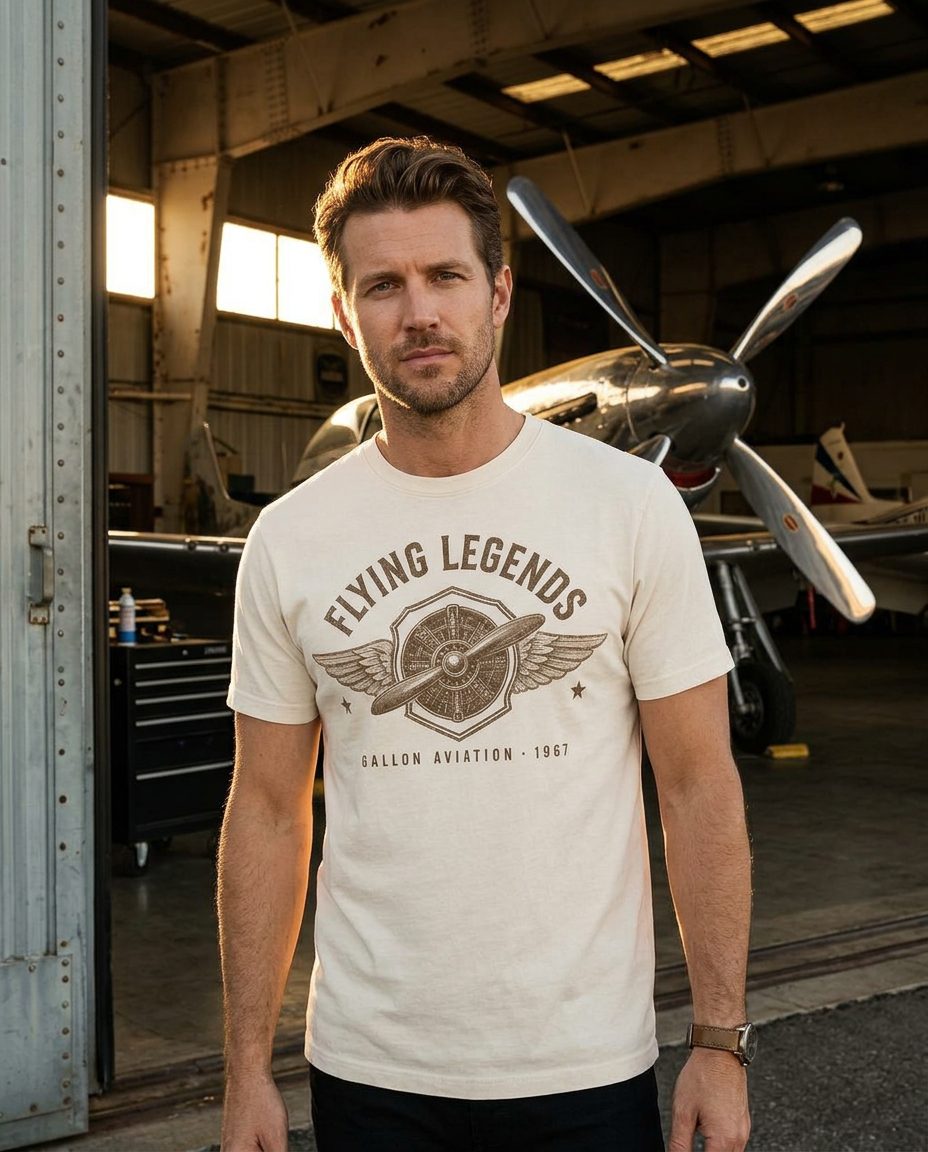 Aviation Flying Legends Tee — GALLON JEANS lifestyle campaign image