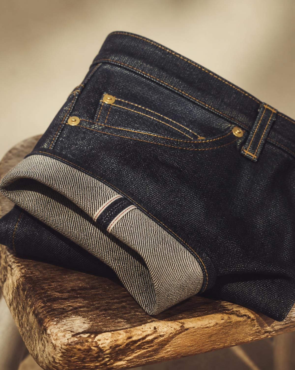 Raw selvedge denim detail