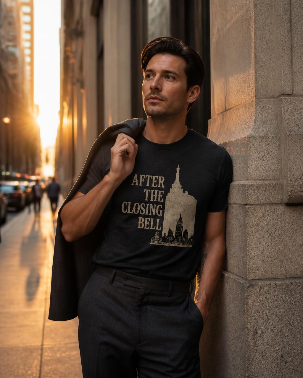 After the Closing Bell Tee — GALLON JEANS lifestyle campaign image