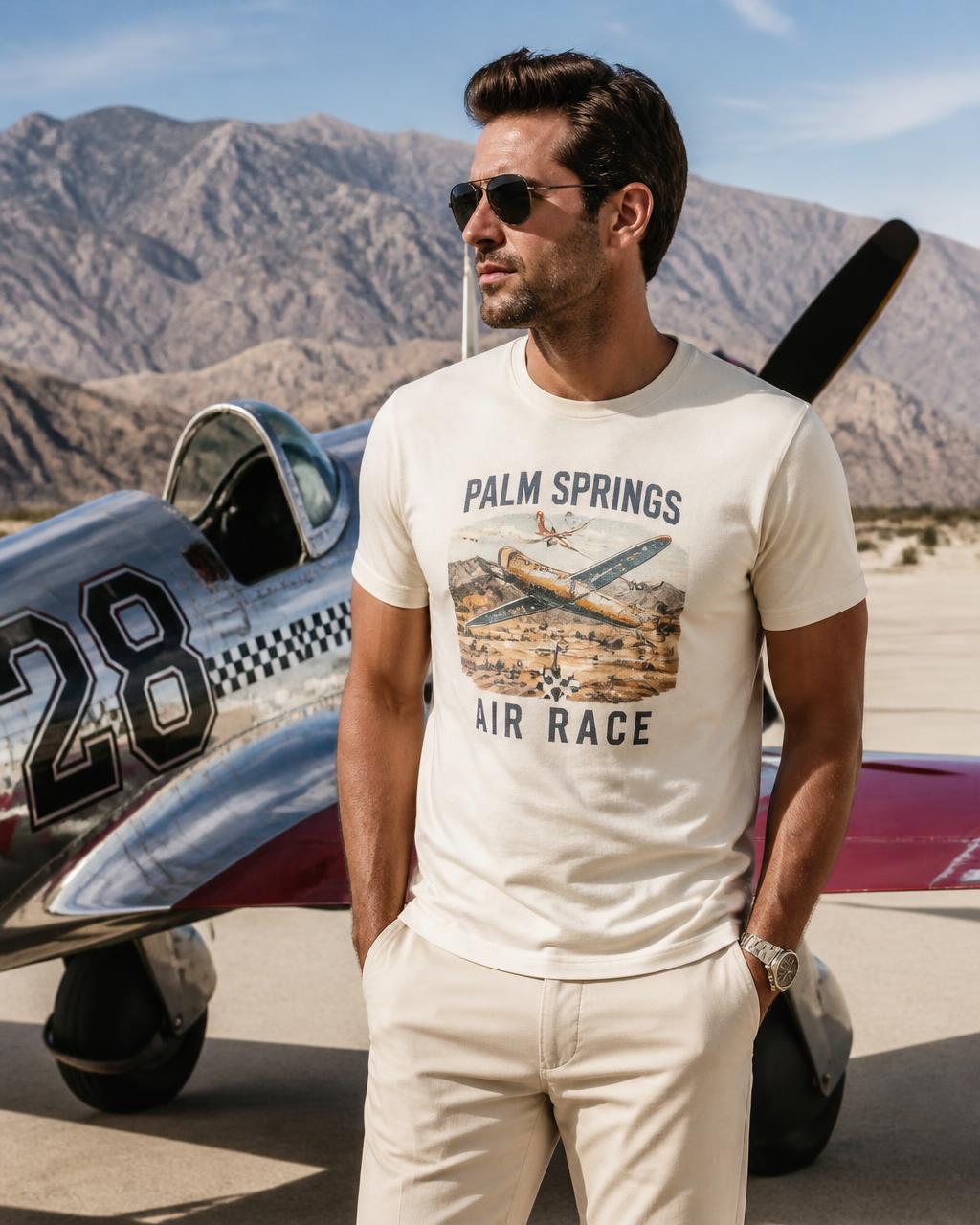 Palm Springs Air Race Tee — GALLON JEANS lifestyle campaign image