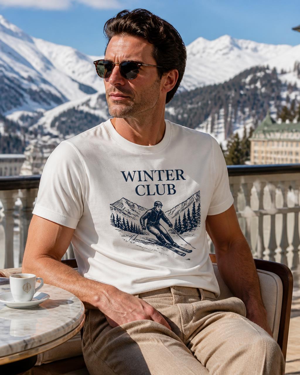 St. Moritz Winter Club Tee — GALLON JEANS lifestyle campaign image