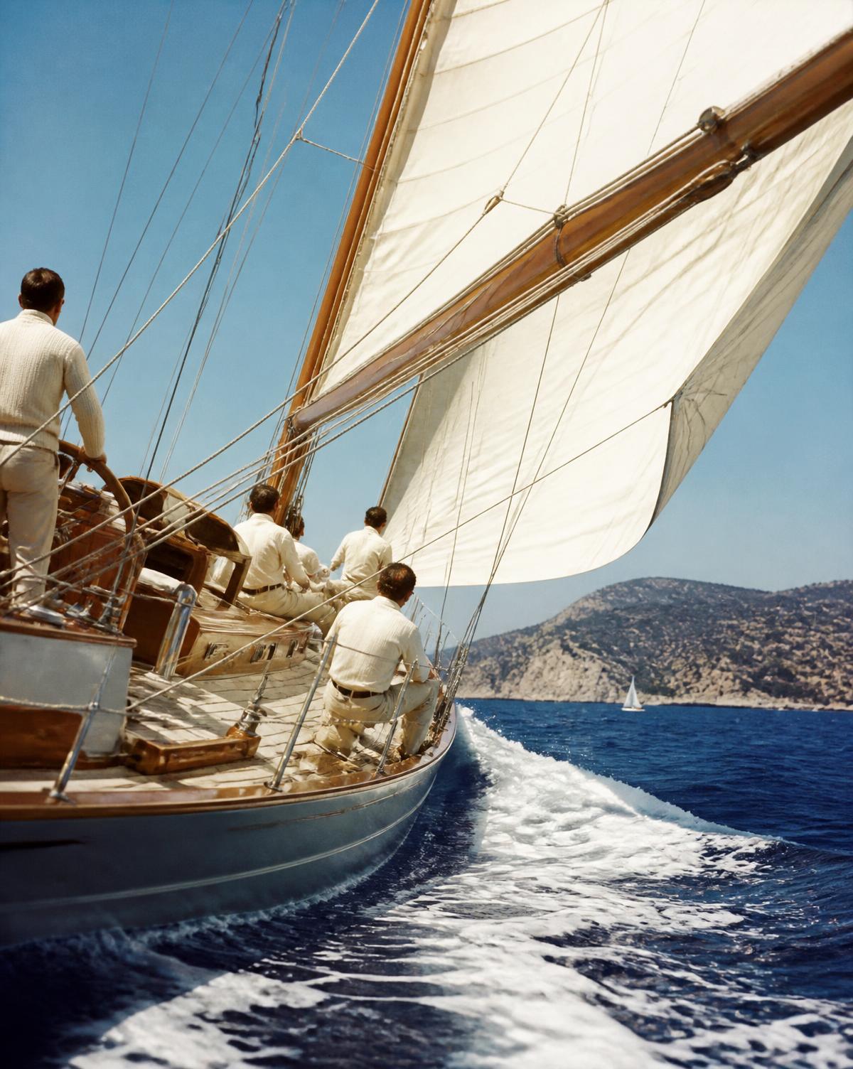 Sailing — Blue water · Cream cotton